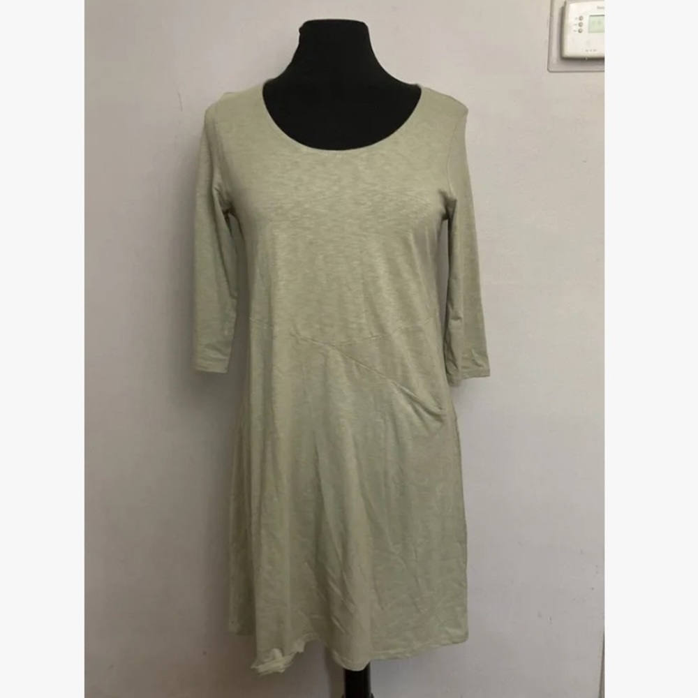 8-16 Pure J Jill Easy Knit Seamed Dress Pocket Cotton Modal XS green